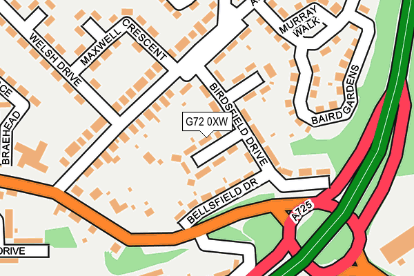 G72 0XW map - OS OpenMap – Local (Ordnance Survey)