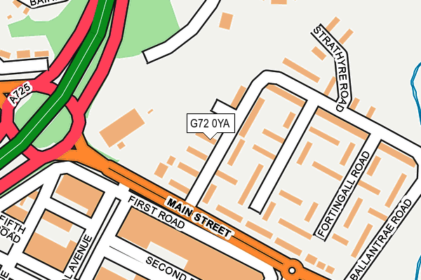 G72 0YA map - OS OpenMap – Local (Ordnance Survey)