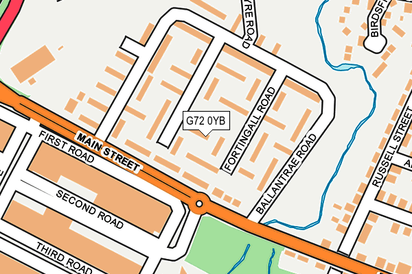 G72 0YB map - OS OpenMap – Local (Ordnance Survey)