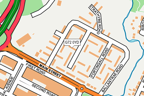 G72 0YD map - OS OpenMap – Local (Ordnance Survey)