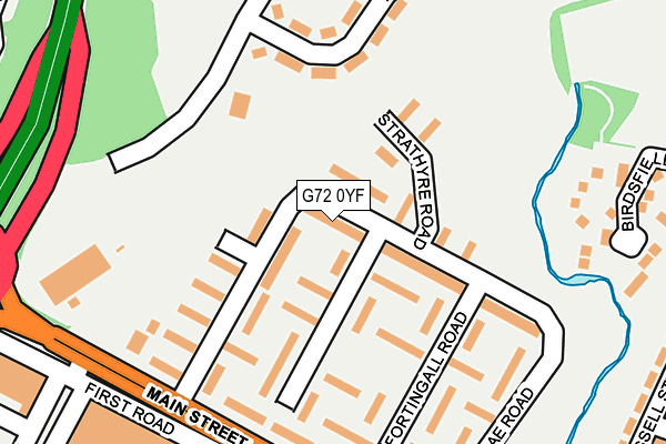 G72 0YF map - OS OpenMap – Local (Ordnance Survey)