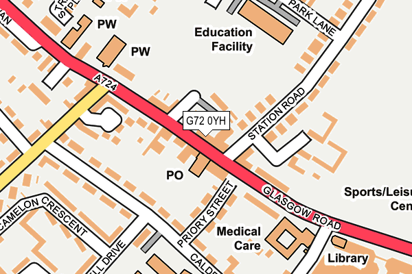 G72 0YH map - OS OpenMap – Local (Ordnance Survey)