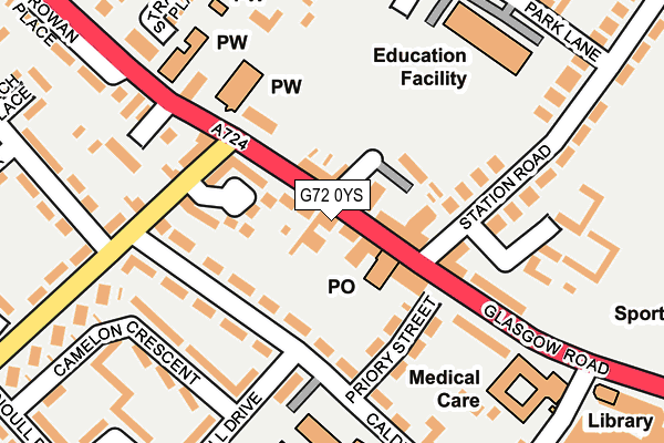 G72 0YS map - OS OpenMap – Local (Ordnance Survey)