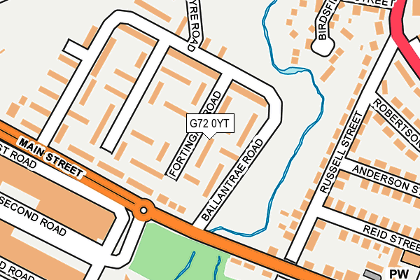 G72 0YT map - OS OpenMap – Local (Ordnance Survey)