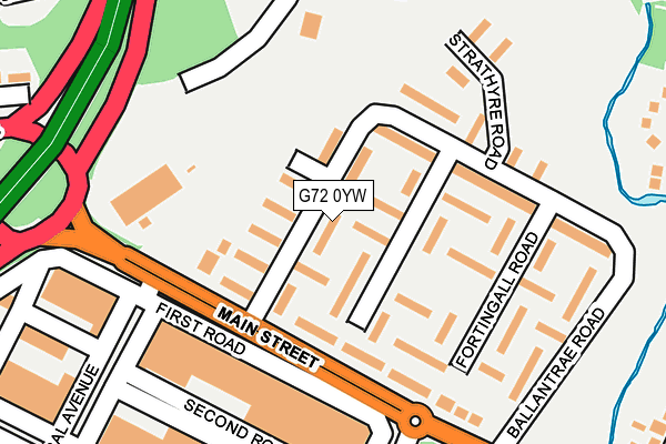 G72 0YW map - OS OpenMap – Local (Ordnance Survey)