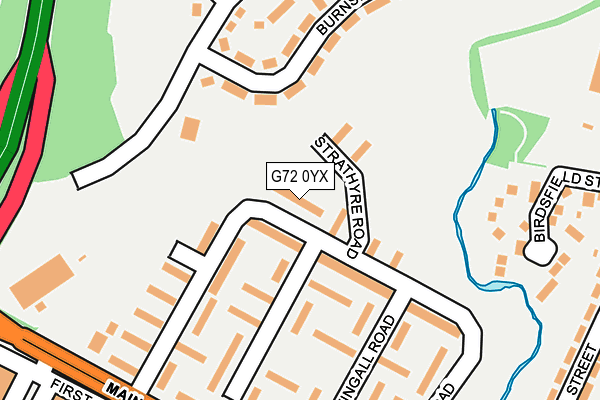 G72 0YX map - OS OpenMap – Local (Ordnance Survey)