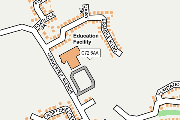 G72 6AA map - OS OpenMap – Local (Ordnance Survey)