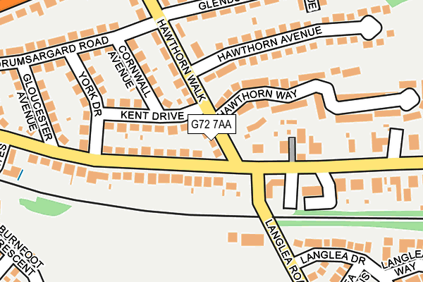 G72 7AA map - OS OpenMap – Local (Ordnance Survey)