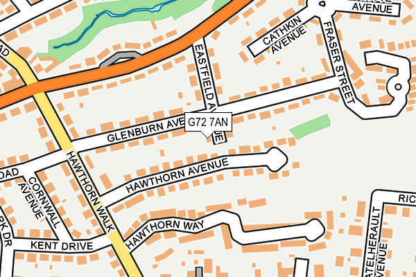 G72 7AN map - OS OpenMap – Local (Ordnance Survey)