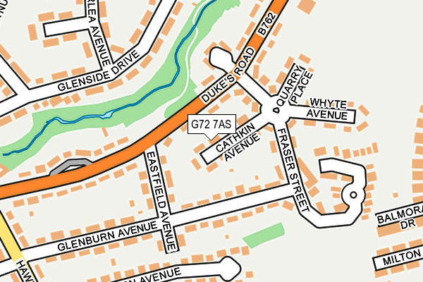 G72 7AS map - OS OpenMap – Local (Ordnance Survey)