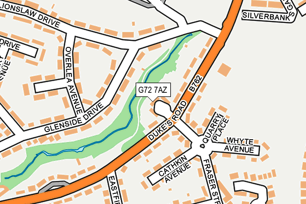 G72 7AZ map - OS OpenMap – Local (Ordnance Survey)