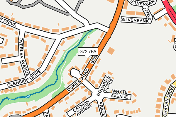 G72 7BA map - OS OpenMap – Local (Ordnance Survey)