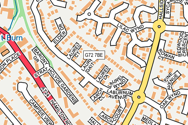 G72 7BE map - OS OpenMap – Local (Ordnance Survey)