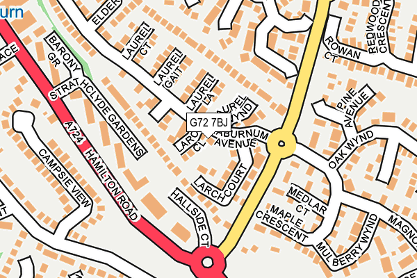 G72 7BJ map - OS OpenMap – Local (Ordnance Survey)