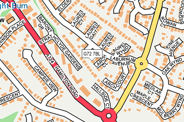 G72 7BL map - OS OpenMap – Local (Ordnance Survey)