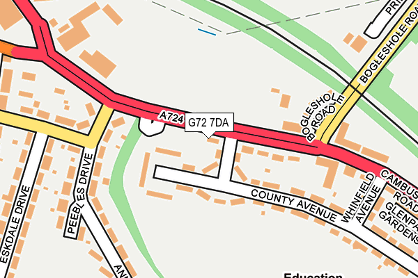 G72 7DA map - OS OpenMap – Local (Ordnance Survey)