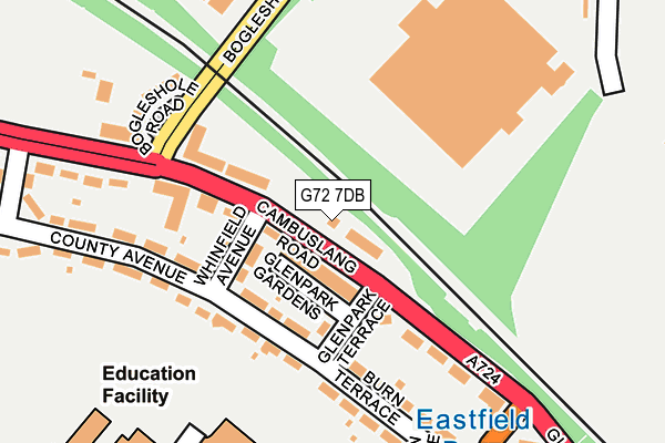 G72 7DB map - OS OpenMap – Local (Ordnance Survey)