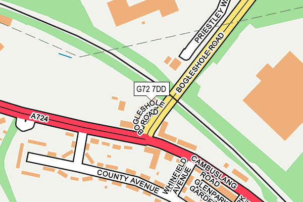 G72 7DD map - OS OpenMap – Local (Ordnance Survey)