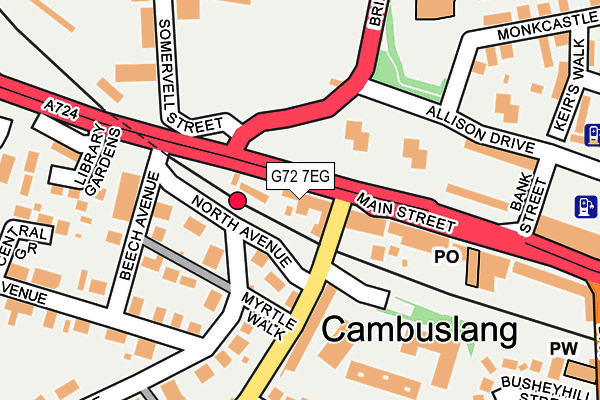 G72 7EG map - OS OpenMap – Local (Ordnance Survey)