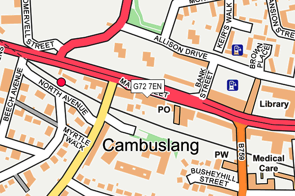 G72 7EN map - OS OpenMap – Local (Ordnance Survey)