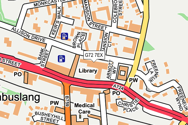 G72 7EX map - OS OpenMap – Local (Ordnance Survey)