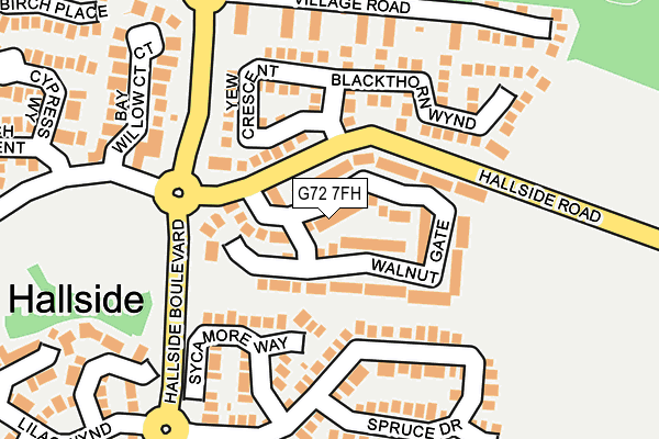 G72 7FH map - OS OpenMap – Local (Ordnance Survey)