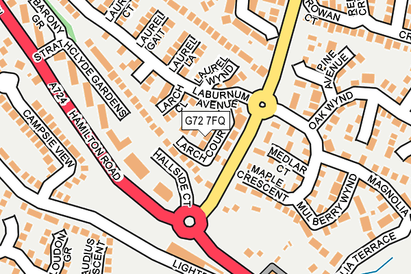 G72 7FQ map - OS OpenMap – Local (Ordnance Survey)