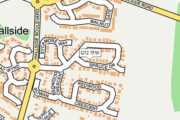 G72 7FW map - OS OpenMap – Local (Ordnance Survey)