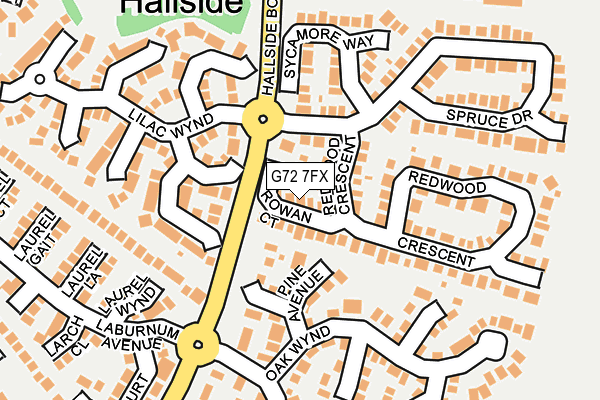 G72 7FX map - OS OpenMap – Local (Ordnance Survey)