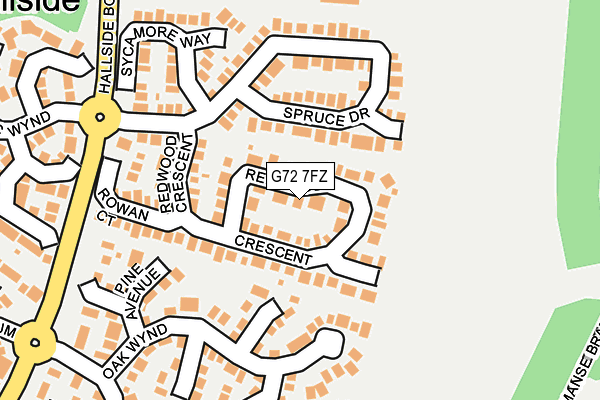 G72 7FZ map - OS OpenMap – Local (Ordnance Survey)