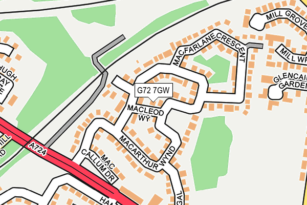 G72 7GW map - OS OpenMap – Local (Ordnance Survey)