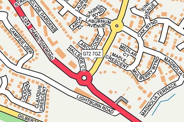 G72 7GZ map - OS OpenMap – Local (Ordnance Survey)