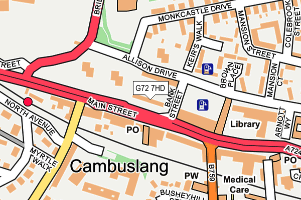 G72 7HD map - OS OpenMap – Local (Ordnance Survey)