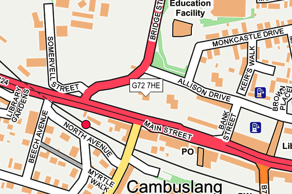 G72 7HE map - OS OpenMap – Local (Ordnance Survey)