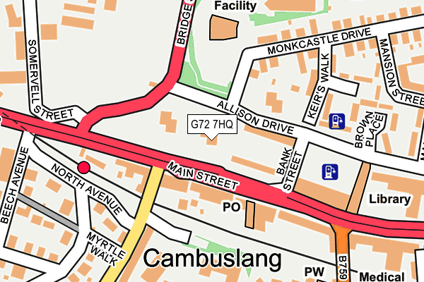 G72 7HQ map - OS OpenMap – Local (Ordnance Survey)