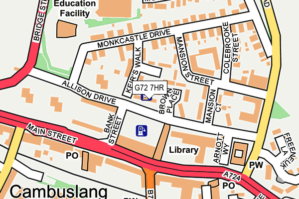 G72 7HR map - OS OpenMap – Local (Ordnance Survey)