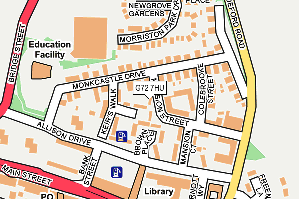 G72 7HU map - OS OpenMap – Local (Ordnance Survey)