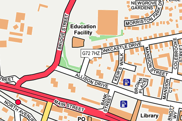G72 7HZ map - OS OpenMap – Local (Ordnance Survey)