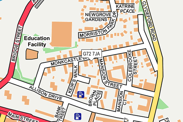G72 7JA map - OS OpenMap – Local (Ordnance Survey)