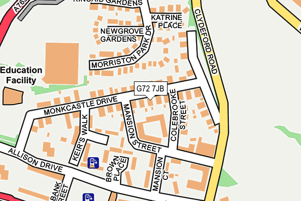 G72 7JB map - OS OpenMap – Local (Ordnance Survey)