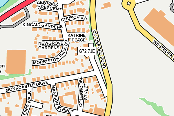 G72 7JE map - OS OpenMap – Local (Ordnance Survey)