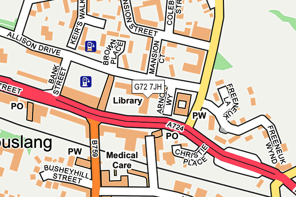 G72 7JH map - OS OpenMap – Local (Ordnance Survey)