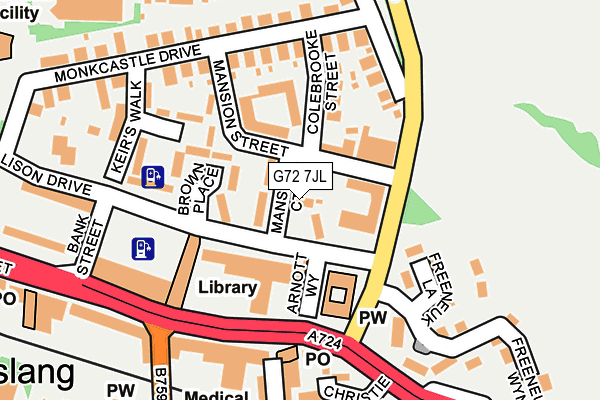 G72 7JL map - OS OpenMap – Local (Ordnance Survey)
