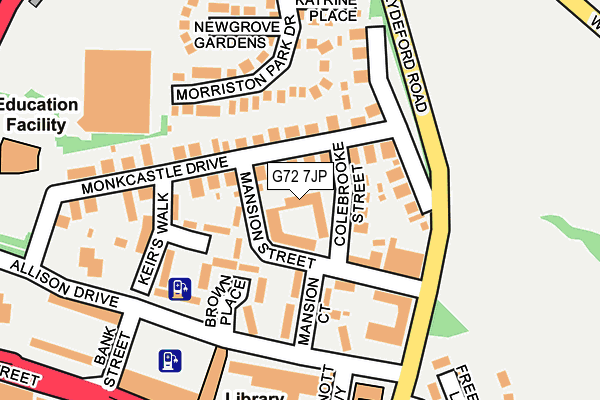 G72 7JP map - OS OpenMap – Local (Ordnance Survey)