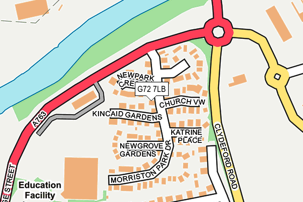 G72 7LB map - OS OpenMap – Local (Ordnance Survey)