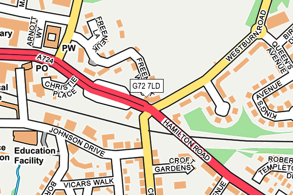 G72 7LD map - OS OpenMap – Local (Ordnance Survey)