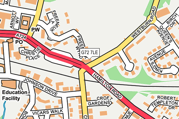 G72 7LE map - OS OpenMap – Local (Ordnance Survey)
