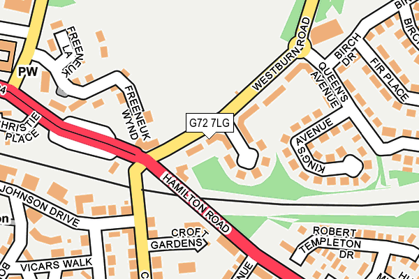 G72 7LG map - OS OpenMap – Local (Ordnance Survey)