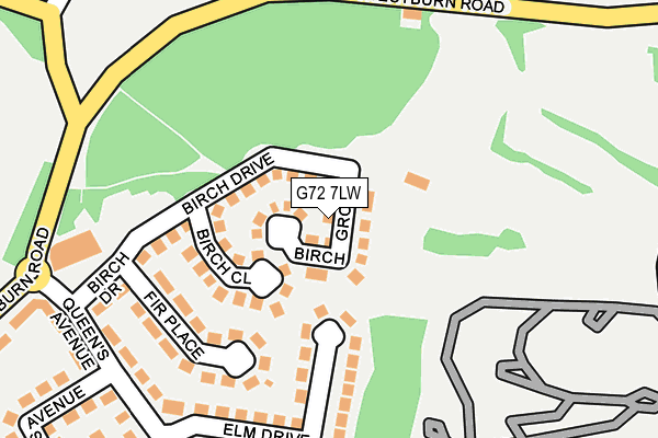 G72 7LW map - OS OpenMap – Local (Ordnance Survey)