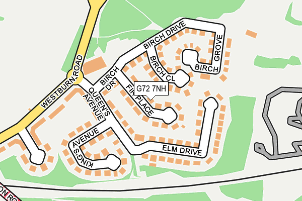 G72 7NH map - OS OpenMap – Local (Ordnance Survey)